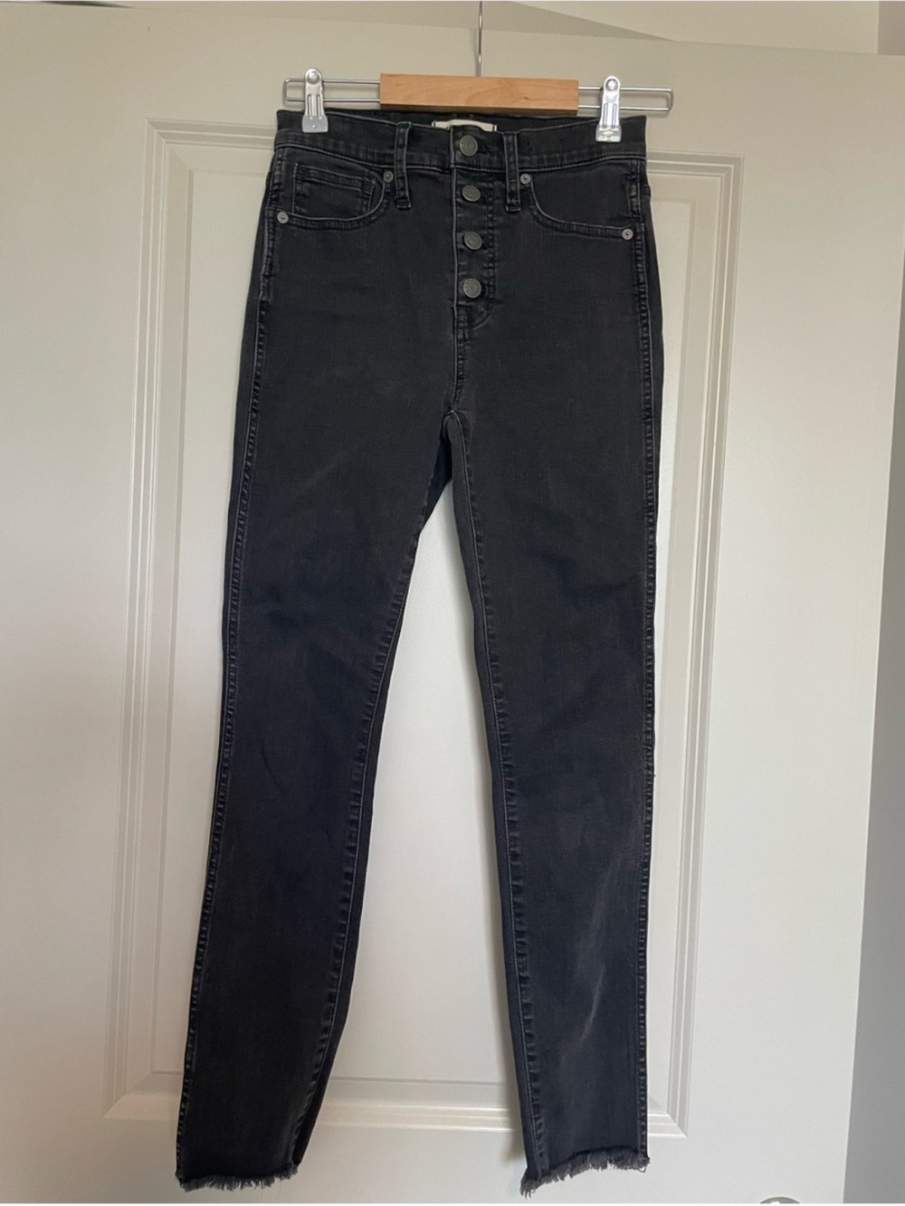 Madewell Black High-Rise Skinny Jeans with Button-Fly